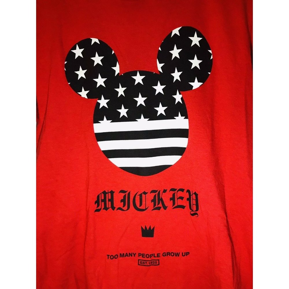Disney Neff Mickey Mouse T Shirt Size Medium M Too Many People Grow Up - Picture 2 of 5